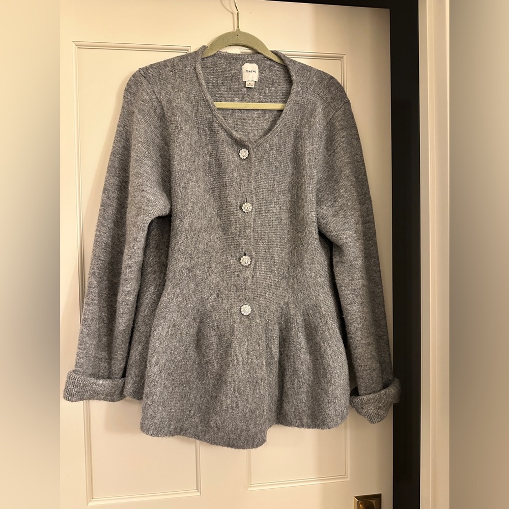 Maeve flower crystal button hourglass cardigan. Current year. Worn once.